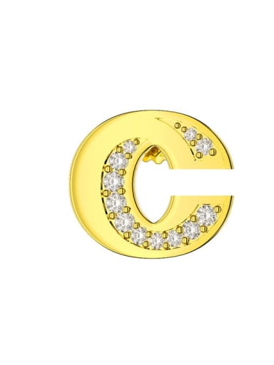 C 925 Sterling Silver Cubic Zirconia Letter Minimalist Earrings