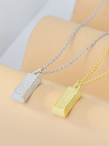 925 Sterling Silver Smooth Geometric Minimalist Pendant Necklace
