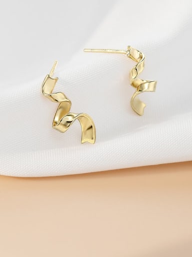 ES1640 [Gold] 925 Sterling Silver Irregular Minimalist Drop Earring