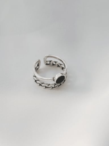 Sterling Silver simple retro Thai silver free size ring