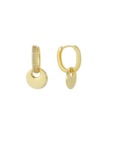 custom Brass Cubic Zirconia Geometric Minimalist Huggie Earring