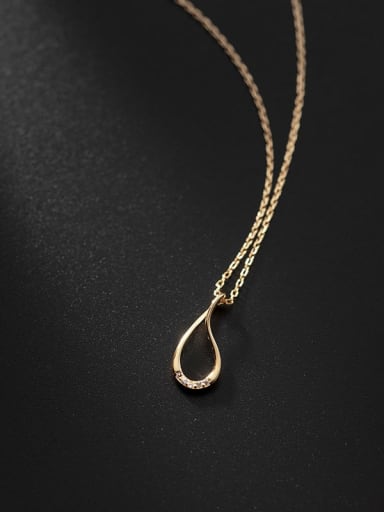 925 Sterling Silver Hollow Water Drop Minimalist Necklace