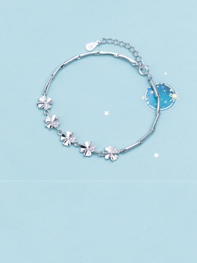 925 Sterling Silver Flower Minimalist Bracelet