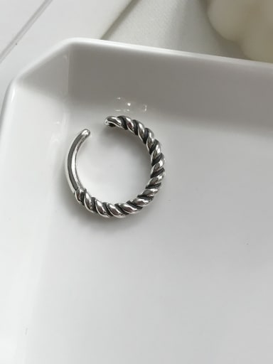 925 Sterling Silver Vintage  Woven Free Size Midi Ring