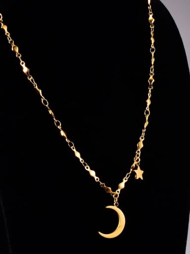 Titanium Smooth Moon Minimalist pendant Necklace