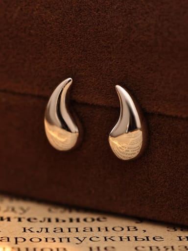 ES2596 ? Platinum ? 925 Sterling Silver Water Drop Minimalist Stud Earring