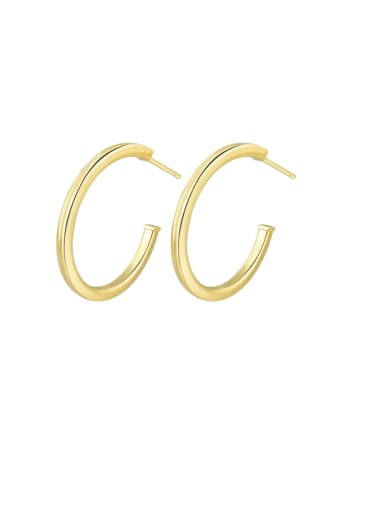 18K gold 925 Sterling Silver Geometric Minimalist C Shape Hoop Earring