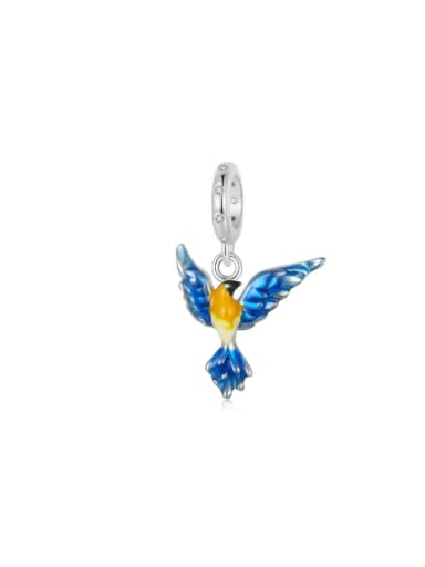 925 Sterling Silver Enamel Cute Bird  DIY Pendant