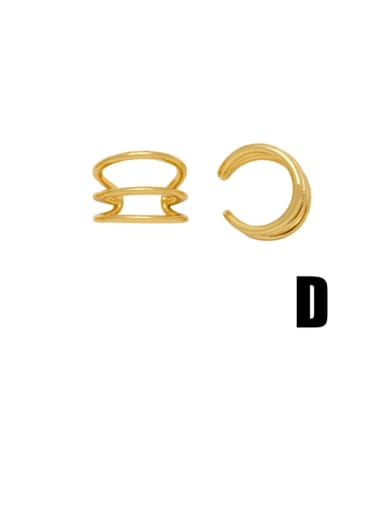 D Brass Geometric Minimalist Clip Earring