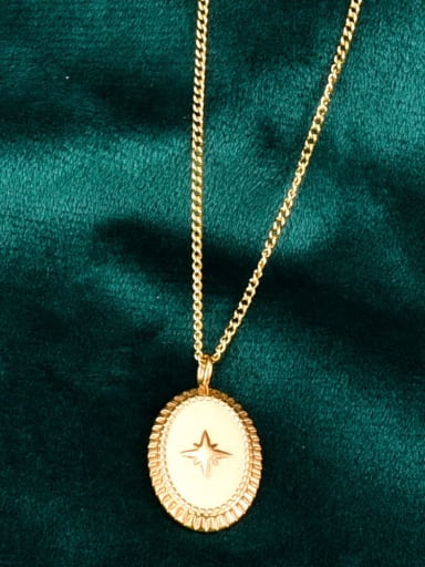 Titanium Star Minimalist  oval Pendant Necklace