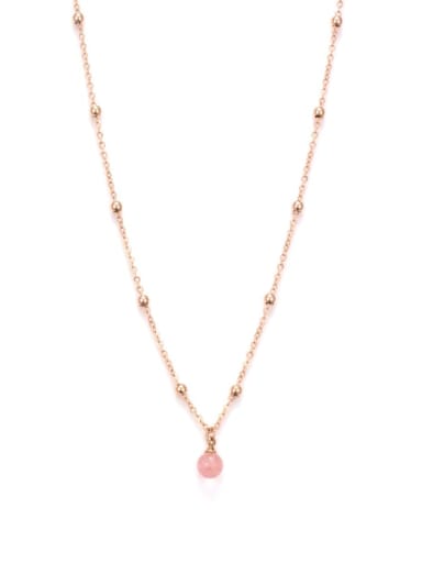 Titanium Pink Strawberry Stone Necklace