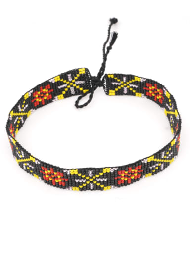 MG N190003A Multi Color MGB Bead Geometric Bohemia Hand-woven necklace
