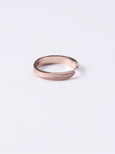 Titanium Leaf Minimalist Band Ring