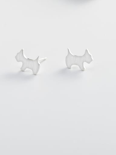 925 Sterling Silver Dog Minimalist Stud Earring