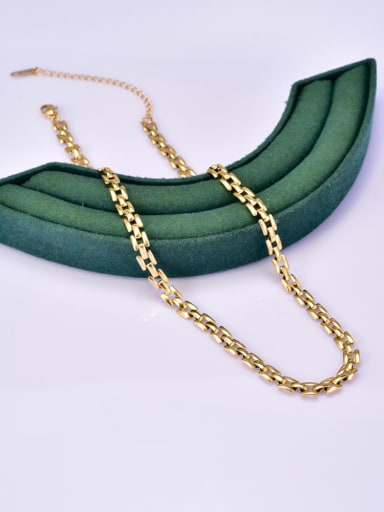 custom Titanium Steel Wheatear Chain Minimalist Necklace