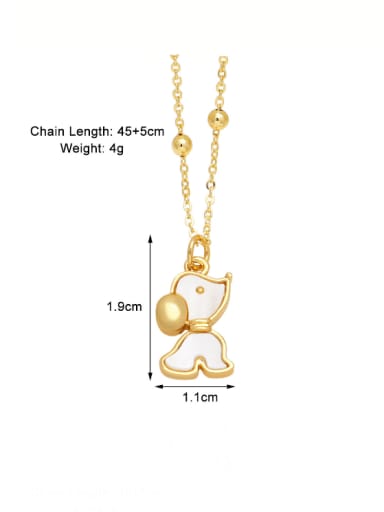 Brass Enamel Bear Minimalist Necklace