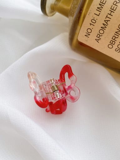 Bright red 2.2cm Cellulose Acetate Trend Butterfly Alloy Multi Color Jaw Hair Claw