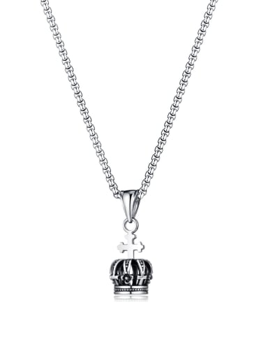Titanium Steel Crown Hip Hop Necklace