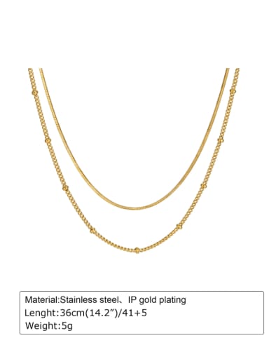 golden Stainless steel Geometric Minimalist Multi Strand Necklace