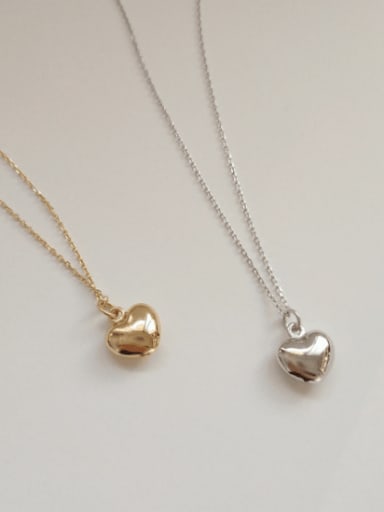 Pure silver heart peach Necklace