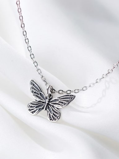 925 Sterling Silver Butterfly Vintage Necklace