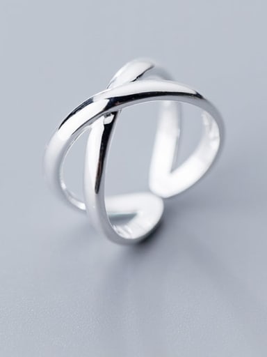 925 Sterling Silver Cross Minimalist Band Ring