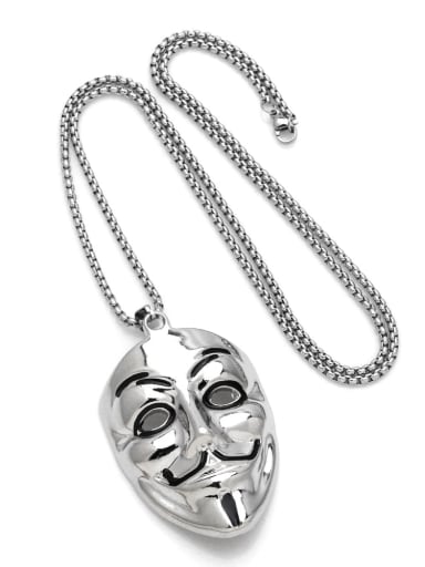 Stainless steel  Chain Alloy Smiley Pendant Hip Hop Necklace