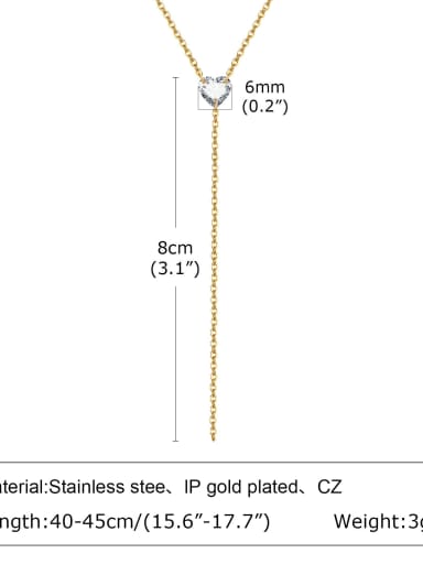 1573 Stainless steel Tassel Minimalist Tassel Necklace