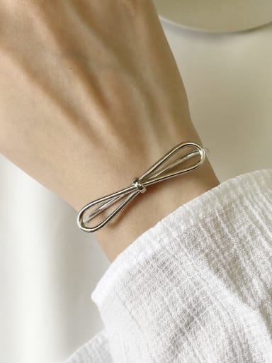 925 Sterling Silver Bowknot Trend Cuff Bangle