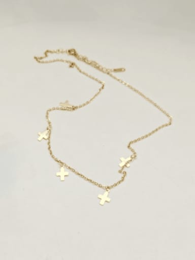 Pure silver gold Mini Cross Necklace