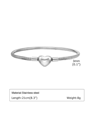 Stainless steel Heart Trend Link Bracelet