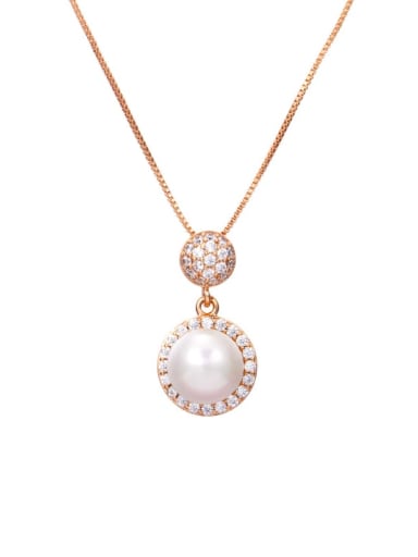 Alloy Imitation Pearl Round Dainty Necklace