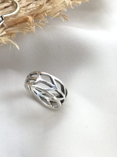 925 Sterling Silver Vintage leaf free size Ring