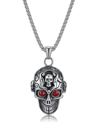 Titanium Steel Skull Hip Hop Necklace