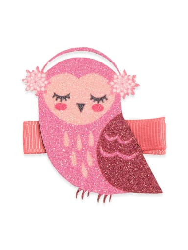 5 Owl Alloy Fabric Cute Icon Multi Color Hair Barrette