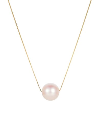 925 Sterling Silver Imitation Pearl Round Minimalist Necklace