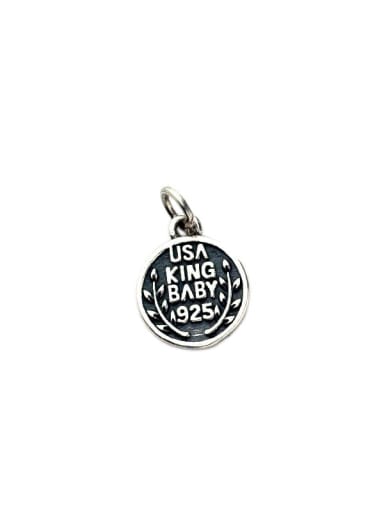 Vintage Sterling Silver With Minimalist Letter Round Pendant Diy Accessories