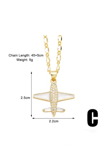 C Brass Cubic Zirconia Irregular Minimalist Necklace