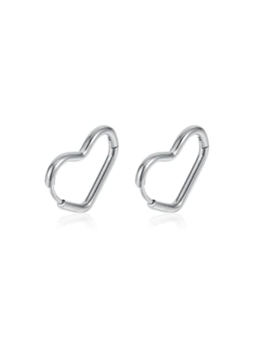 802 steel Titanium Steel Heart Minimalist Huggie Earring