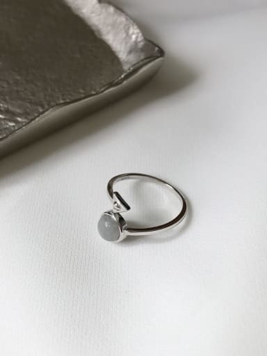 925 Sterling Silver Imitation Pearl Irregular Vintage Band Ring