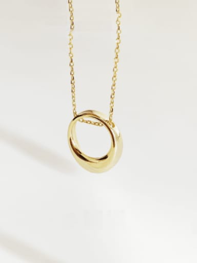 Sterling silver minimalist texture gold oval necklace