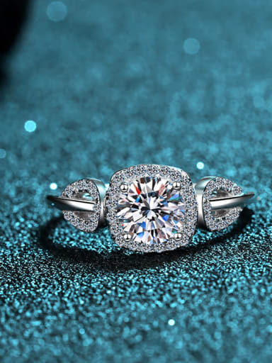 custom Sterling Silver Moissanite White Square  Dainty Engagement Rings