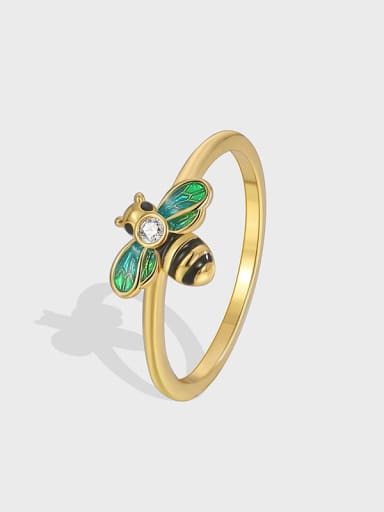 custom Brass Enamel Bee Trend Band Ring