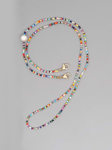 Stainless steel Miyuki Bead Multi Color Letter Bohemia Hand-Woven Necklace
