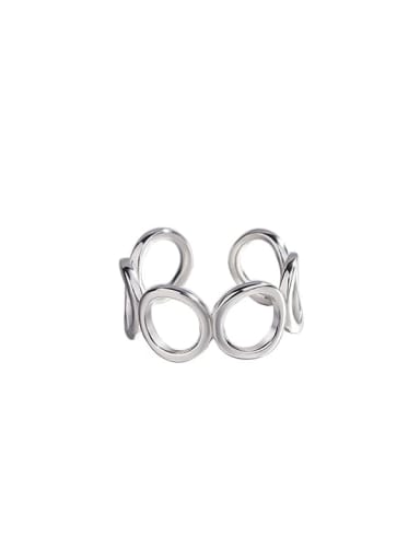 925 Sterling Silver Hollow Round Minimalist Band Ring