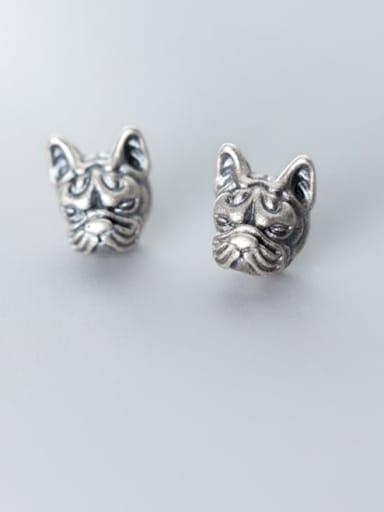 925 Sterling Silver Lion Vintage Stud Earring