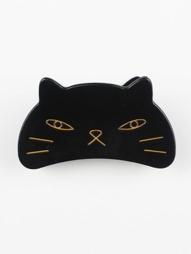 Cellulose Acetate Cute Cat Zinc Alloy Jaw Hair Claw