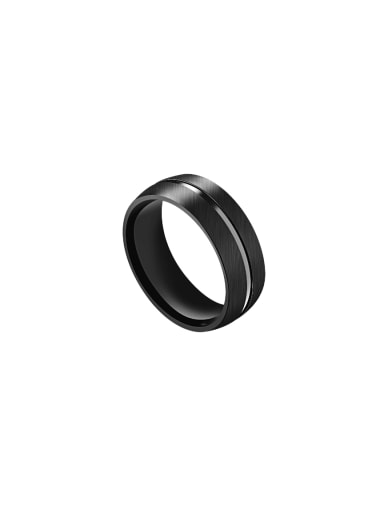 Stainless steel Geometric Hip Hop Men's Band Ring