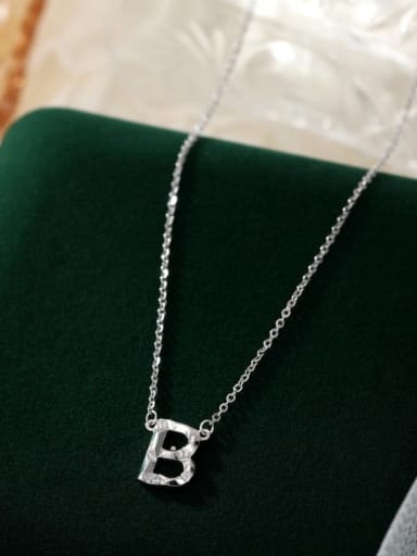 NS1075 ? B ? 925 Sterling Silver Letter Minimalist Necklace