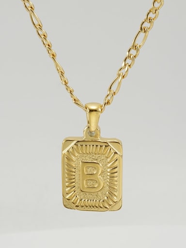 Gold B Titanium Steel Letter Hip Hop coin Necklace with 26 letters